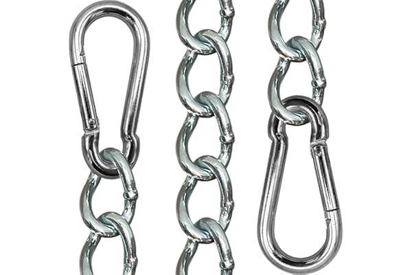 KLIFFHÄNGER Chaîne avec Deux mousquetons, Fixation Variable pour Chaise hamac (Chaîne 115 cm)