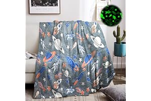 ‎HZVRTN HZVRTN Kuscheldecke Kinder Weltraum Decke, Weiche Warm Flauschig Kuscheldecke leuchtet im Dunkeln, Geschenke für Jungs Mädchen Bett Couch Sofa Kinderdecke(Galaxy B, 130x150cm)