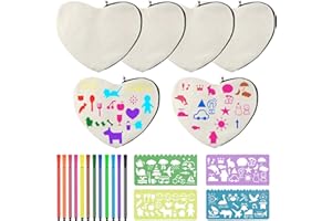 DOWNDRIFT Stoffbeutel zum Bemalen 6 Stück DIY Blanko Stoffbeutel Stofftaschen zum Bemalen Kindergeburtstag Basteln Federmäppchen zum Bemalen Kinder für Aufbewahrung Schule Arbeit Reisen-74 Formen