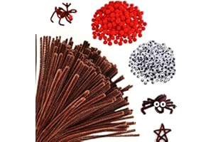 NSXC 940 Pcs Brown Pipe Cleaners, Christmas Craft supplies, 200 Pcs Brown Pipe Cleaners Chenille for Christmas Craft Party DIY Art Supplies