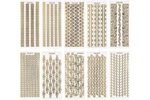 ‎IDEEN MIT HERZ Ideen mit Herz Gravur-Sticker, transparent/gold, 10 Bogen à 10 x 23 cm | Goldene Aufkleber zum Basteln & Dekorieren | Geburtstag, Weihnachten, Rente & mehr (Spitzen Bordüren)