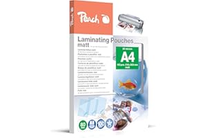 Peach S-PP580-22 Lot de 100 films de plastification A4 80 microns mat antireflet
