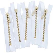Set Cerniere Lampo A Spirale - 8 Da 16 Cm + 2 Da 75 Cm, Colore Bianco, Per Cucito E Riparazioni