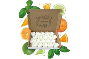 SCENTERED SERENITY Lime Basil + Mandarin Wax Melts| Strong Scented| 20 Pack| Luxury Gift Set Wax Melts| Over 96 Hrs Burn Time Per Box| Pet Friendly| Eco Friendly| Hand Poured in Staffordshire, UK (Lime Basil + Mandarin)