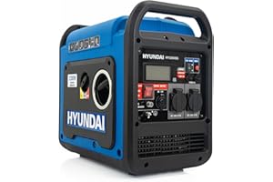 Hyundai 2200W / 2.2kW Petrol Inverter Generator, Electric Start, Pure Sine Wave Output, Lightweight, Quiet Running with 3 Year Warranty