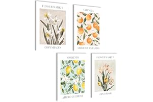 Mojoliving Lot de Posters Modernes pour Cuisine et Salon - Images Abstraites de Fruits - Décoration Murale Esthétique