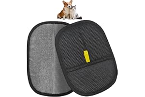 SUNNIFLY Guanto Rimuovi Peli per Gatti e Cani (2 Pezzi), Guanto Antistatico Lavabile per Rimozione Peli Animali Domestici, Design a Doppia Direzione per Divano/Vestiti/Letti, Set Manutenzione Animali