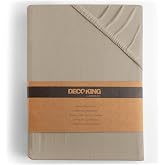 DecoKing Fitted Sheet 200x220-220x240 cm 100% Combed Cotton Jersey Soft Sheet 200x220 cm - 220x240 cm Cappuccino Amber