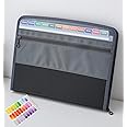 NAFY Expanding File Folders, 13 Pockets Document Organizer with Zipper, A4 Letter Size Portable Accordion Expanding File Folders with 27pcs Multicolor Labels for Home Office School Supplies (Black)