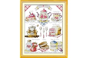 LECZANY Kit Punto de cruz 11CT tela estampada 46x56cm kit de bordado bricolaje entrada simple bordado previo a la impresión para niñas manualidades artículos DMC bordado - Refrescos