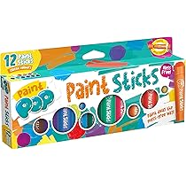 Baton De Gouache Solide Little Brian Bâtons De Peinture Flip U2013 12 Bâtons De Peinture Flip Avec 24 Couleurs, Double Pointe, Stylos De Peinture Pour Enfants, Peinture Sans Désordre, Bâtons De Peinture