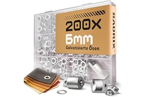 BAURIX® 200 Ösen (Ø 6 mm) mit magnetischem Einsatz für TALOS Zange – für Planen, Markisen, Leder & Vorhänge – ideal für Bastler, Schneider & Heimwerker – Zange separat erhältlich