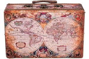 Birendy Skrzynia KD 1288, zestaw walizek, drewniana skrzynia w stylu vintage, skrzynia piracka, rozmiar M (26 cm szer. x 15 cm gł. x 8 cm wys.)