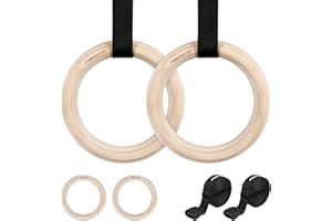 ‎MSPORTS MSPORTS Turnringe im Paar Premium Holz Gymnastikringe Ringe Turnen Outdoor 28mm oder 32mm Für Sport Fitness Training Professionell
