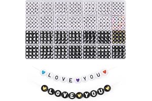 BLINGFUN 1850PCS Lettere Braccialetti,doppio colorato A-Z Lettera perline,28 stili alfabeto perline per braccialetti fare, cuore perline per kit Bracciale amicizia