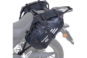 WILD HEART Borse laterali per moto, impermeabili, 36 l (18 l x 2), accessori per moto, colore nero