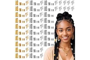JAONLD 120 Pcs Hair Braid Rings Hair Beads Gold Silver Hairs Jewellery Adjustable Metal Cuffs Charms Dreadlocks Woven Clips for Braids Accessories Braiding Hairs Decor (4 Shapes)