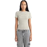 DeFacto Women's Slim Fit Bike Collar Short Sleeve T-Shirt