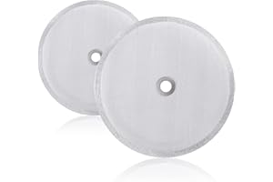 Vin beauty Lot de 2 filtres de rechange pour cafetière à piston française, filtres à café réutilisables en acier inoxydable de 10,2 cm pour théières à 8 tasses, 1000 ml, argent (Vin Beauty540923_1)