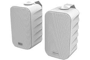 Audibax Delta 32 BT White Pareja de Altavoces Bluetooth – Altavoces Activos de Alto Rendimiento para Pared – Compatible con Bluetooth - Alto Rango de Frecuencia (100Hz-20kHz) - Sonido Envolvente