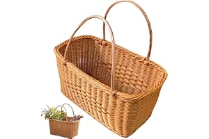 Uanqfegy Wicker Market Basket – handvävd korg med förstärkt ram, för livsmedel, jordbrukare, marknadsdekor
