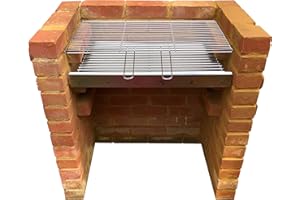 SunshineBBQs Stainless Steel DIY Brick BBQ Grill Kit with Heavy Duty Stainless Base for Charcoal