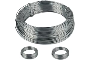Relaxdays Galvanised Binding Wire Set of 3 Garden, Stainless Steel, Thin Wire, 50 m Long, 1 mm Thick, Silver, Rustproof