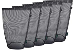 iBasingo Black Drawstring Bags Mesh Bag Nylon Sack Durable Net Bag Small Travel Stuff Sack Mesh Storage Ditty Bag for Cosmetics Shower Gels Ball Sleeping Bag Tool 5 pieces/lot (D)17cm * (H)38cm BVP05