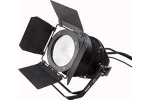 WECAN Focos Par Led COB IP65 Impermeable Exterior Luces Proyector DMX512, Led COB 200w Rgbw 4in1 Luces Escenario Led con Puerta del Granero, Foco Led Teatro Sin Ruido Uso para Césped Bar Fiesta Lglesia Boda