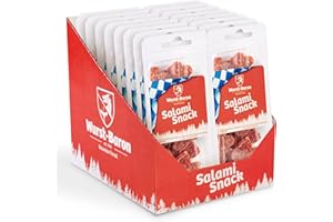 ‎WURSTBARON WURSTBARON® - Salami Mini Herzchen - Original Wurst Snack aus Bayern - Karton mit 16x 50g (800g) - Snackbox Sticks Herzen