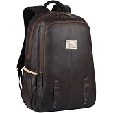 Gear Classic Anti Theft Faux Leather 18 inch 48 cms Brown Laptop Backpack (LBPCLSLTH0201)