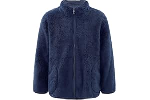 RUNQHUI Enfant Fille Garçon Blouson Polaire Chaud Veste Sweat Zippé Peluche Hiver Automne Décontracté