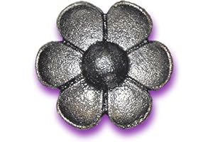 DECO FER FORGE Déco fer Forgé-ROSACE FONTE DECORATION- H58 mm par 58 mm- Pour Porte Portail Portillon battant coulissant -1 Inserts Taraudés M5 Face Arriere- Usage Interieur Exterieur Satisfaction Garantie Robuste