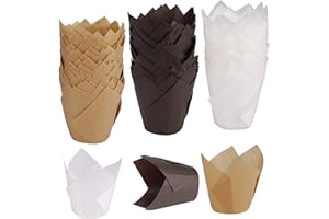 ISIYINER Pirottini di Carta per Muffin Tulip Cupcake Liners Cake Paper Wrappers per Feste di Compleanno Matrimoni Baby Shower 150 Pezzi