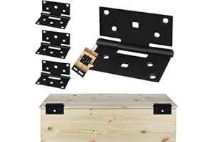 KOTARBAU® 4 x Charnière INOX à congé chantier 90x95mm en acier noir peint par pulvérisation| Charniere Porte Lourde | Charniere Inox |Charnières de Portes |Charniere Plate |Charnieres |Charnière Porte