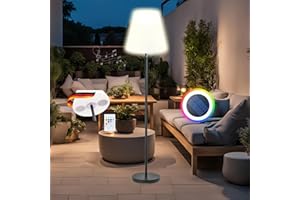 SCHWAIGER 661828 LED Lampe solaire d'extérieur avec haut-parleur Bluetooth Lampadaire Boîte à musique 1,5m Alimenté par batterie IP44 Sans fil Micro-USB incl. télécommande