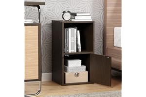 Lukzer 2 Layer Wooden Book Rack/Shelf/Stand Multipurpose Storage Cabinet & Bookshelf with Open & Enclosed Shelves Compact Organizer for Bedroom, Kitchen, Living Room & Office (MR-021/Wenge)