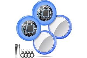 TUKIO Air Tracker Tags 4 Pack, Valise Compatible avec Apple Où est ? Application (iOS Uniquement), Localisateurs d’Objets pour clés/Valise/Portefeuille, Traqueur de Bagages Air Tag Batterie remplaçable