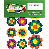 47 Prilblumen Aufkleber in 5 Größen, Retro Style 70er Jahre Kult, Wandsticker