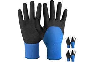 Velway 2 pary bezpiecznych rękawic roboczych, lekkie rękawice ogrodnicze z bezpiecznym chwytem, nitrylowa, matowa powłoka, chronią palce palmowe, idealne do pracy ogólnej, dla mężczyzn i kobiet