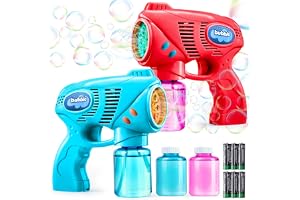 JOYIN 2 bubbelpistoler med 2 påfyllningslösning för bubblor (294 ml totalt), bubblor, fläkt, maskingevär för barn, småbarn, utomhusaktiviteter, festgåvor, födelsedagspresent, påsk (blå +