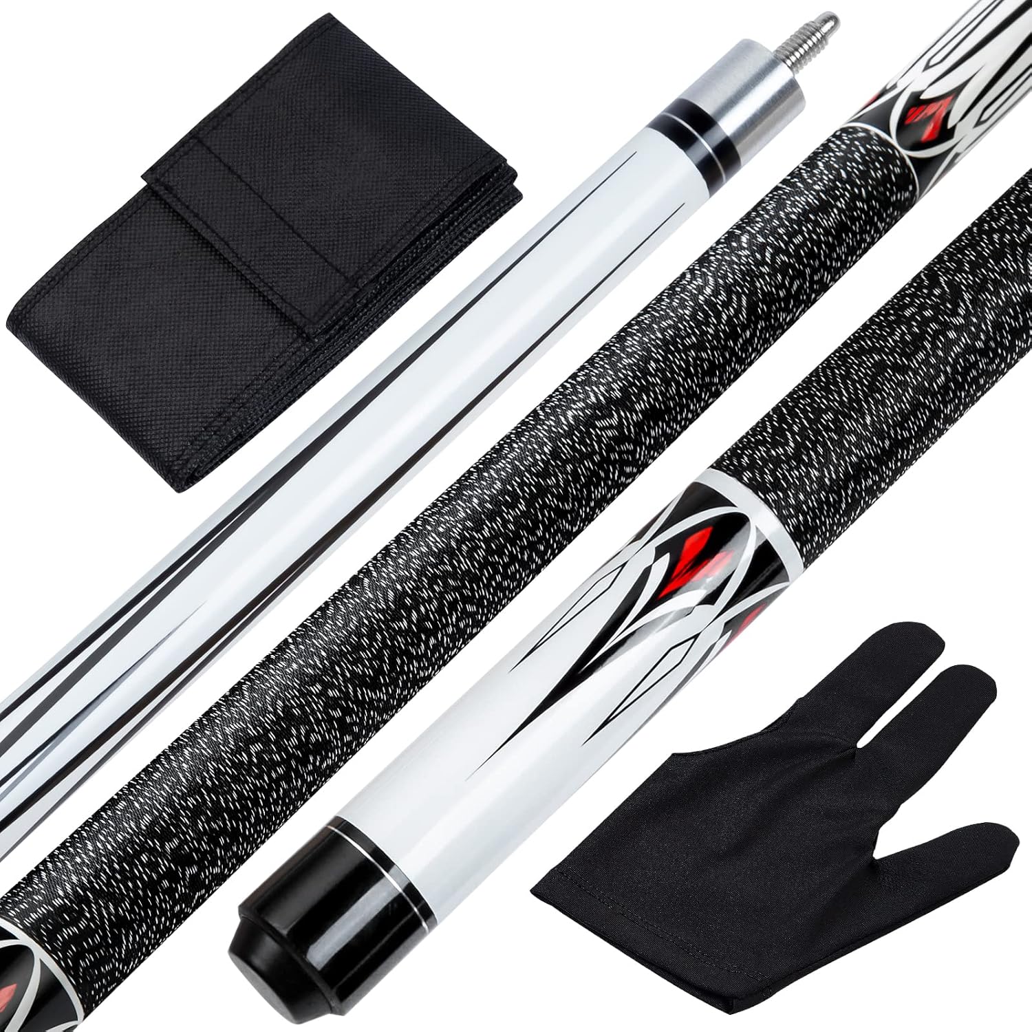 Teekerwan 58 Inch 19oz/20oz Maple Billiard Stick Pool Cue Set 13mm Tip, Hardwood Canadian Maple Professional Billiard Pool Cue Stick