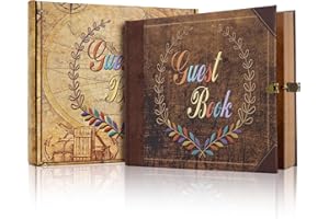 TPUDN Wedding Guest Book - 124 Pages Vintage Hardcover Guestbook, DIY Creative Commemorative Scrapbook Photo Album, Guest Sign in Book for Funeral Wedding, Christening, Baby Shower or Birthday