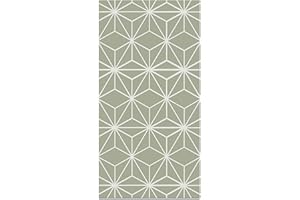 Panorama Alfombra Vinílica - Modelo Líneas Estrellas Verde 60x110 cm - Varios tamaños - Decoración Hogar, Cocina y Salón