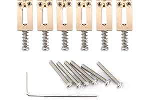Musiclily Ultra 10,5mm estilo Moderno Silletas de Latón para Guitarra Eléctrica estilo Strat/Tele, Color Original(Juego de 6)