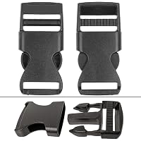 Set Fibbie A Sgancio Rapido In Plastica – Varie Misure (15-50 Mm), Regolabili, Resistenza Fino A 70kg, Nero