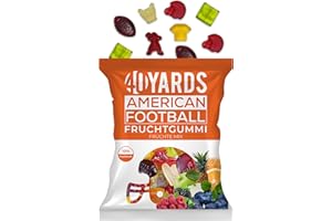 ‎40YARDS 40YARDS American Football Gummibärchen Früchte Mix (175g Tüte) - Fruchtgummi in Football Form (Helm, Football, Tor, Schiedsrichter, Quarterback & Spielfeld) - NEUE REZEPTUR