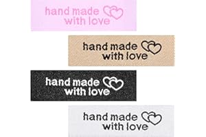 YQQYG Handmade Label zum Annähen 120 Stück, Personalisierte Nähetiketten, Nähetiketten für Handgemachte Artikel, Quilt-Etiketten, Stoffetiketten für Kleidung, Taschen, Kleider, T-Shirts
