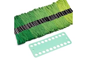 ‎BENLAY Benlay 25 Stickgarn, Grün Embroidery Thread with a Wickelbrett, Cross Stitch Threads for Nähen, Sticken, Freundschaftsbänder, Basteln, Häkeln