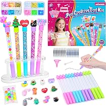 Laboratorio Penne Creative Per Bambine E Bambini – 18 Penne Con 65+ Accessori, Tappi E Glitter - 5
